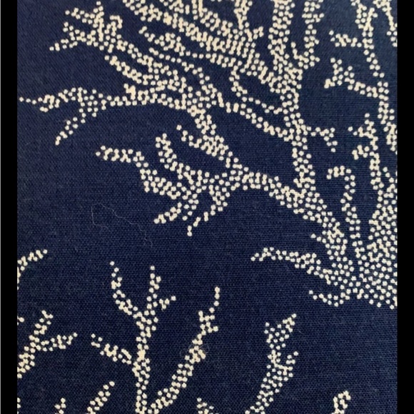 Navy Blue Coral Pattern Throw Pillow - Picture 2 of 3